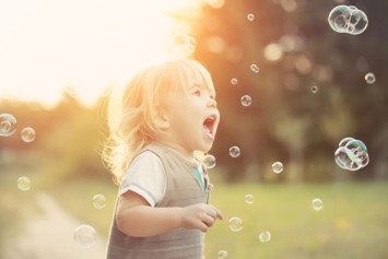 Young Toddler with bubbles
